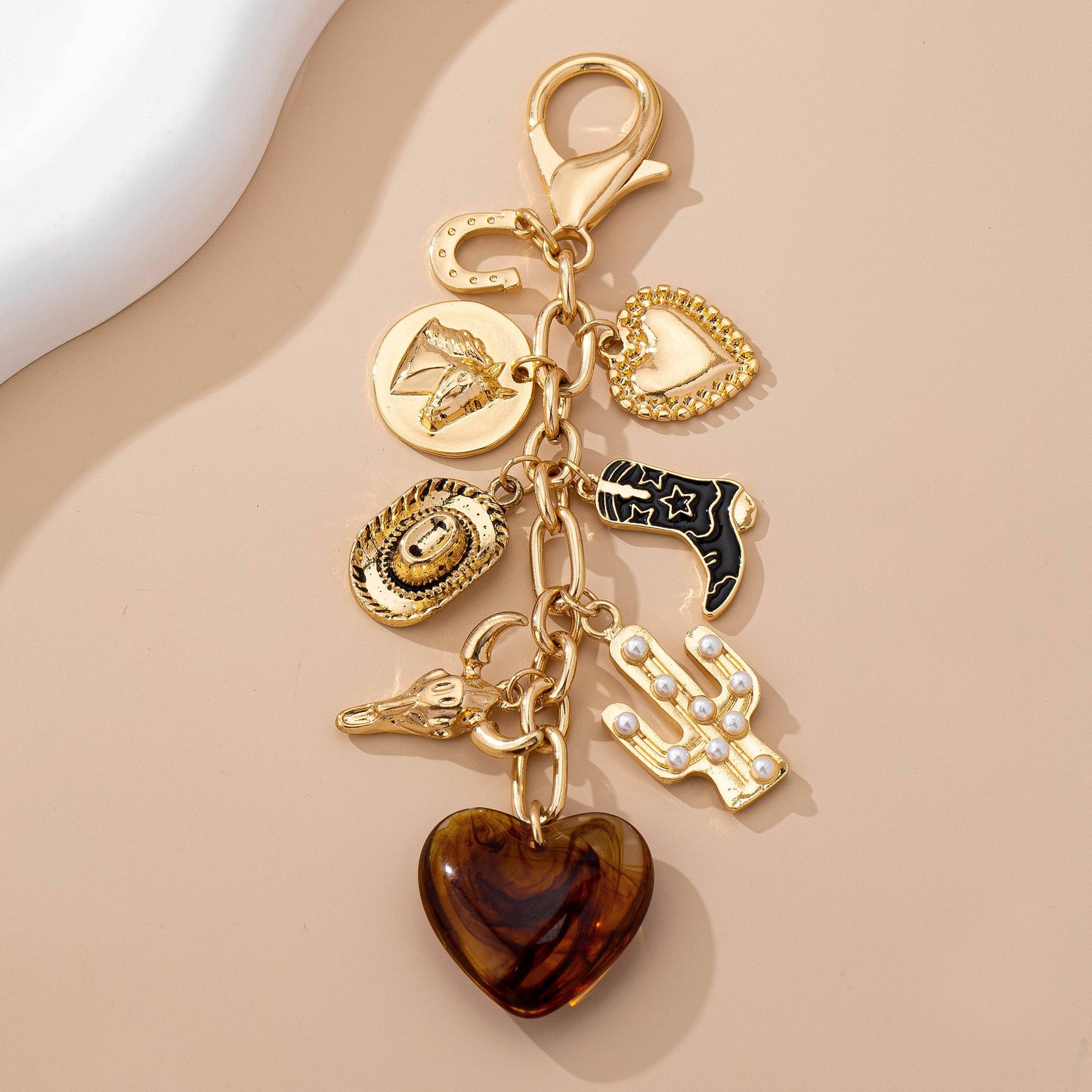 Western Heart Cross Hat Boot Heart Bag Charm-JOSSLYN by wall to wall-80K096-The Twisted Chandelier