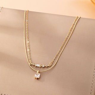 Layer Crystal Bar & Solitaire Square Necklace-JOSSLYN by wall to wall-80N92870-The Twisted Chandelier