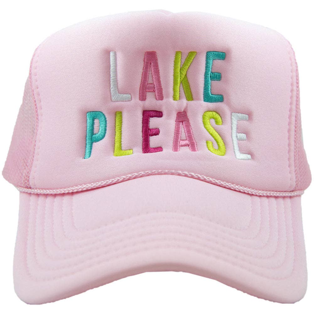 Lake Please Foam Snapback Trucker Hat-Katydid-Light Pink-The Twisted Chandelier
