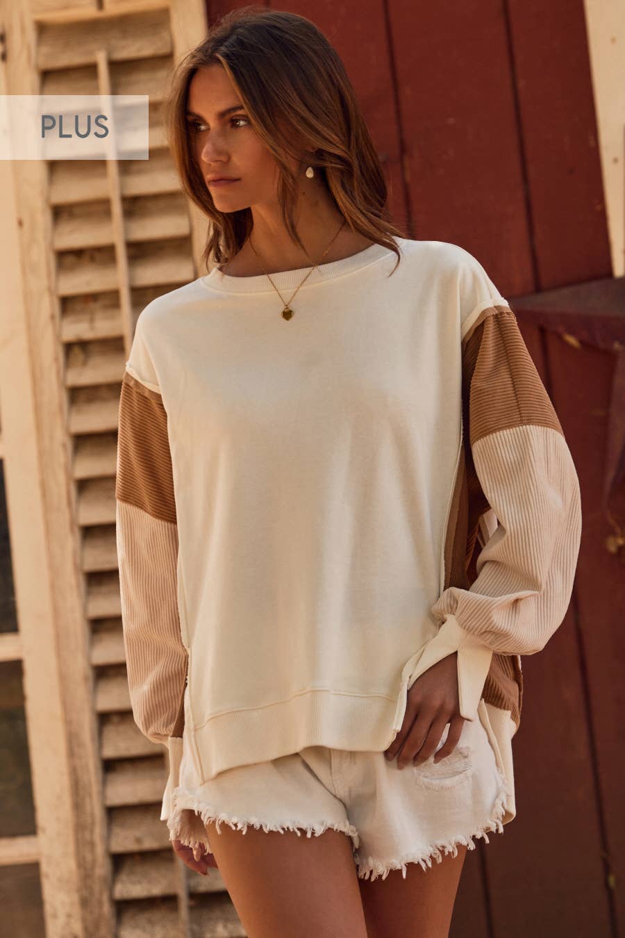 Tate Color Block Oversized Pullover - Plus-Oddi-Tops Collection-XL-The Twisted Chandelier