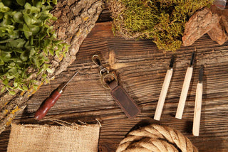 Men’s Leather Keychain, Geniune Leather Keychain-American Leather Goods-Men's-Dark Brown-The Twisted Chandelier