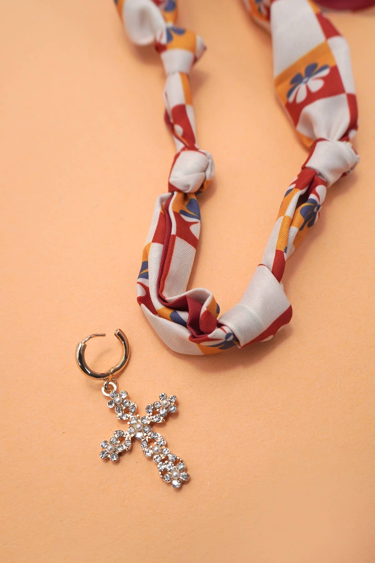 Handcrafted Scarf Interchangeable Charm Necklace-JOSSLYN by wall to wall-The Twisted Chandelier