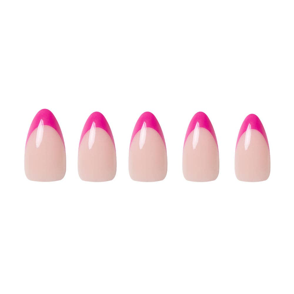Raspberry Sorbet Press-On Nails | French Tip | Short Almond-Glamnetic-The Twisted Chandelier