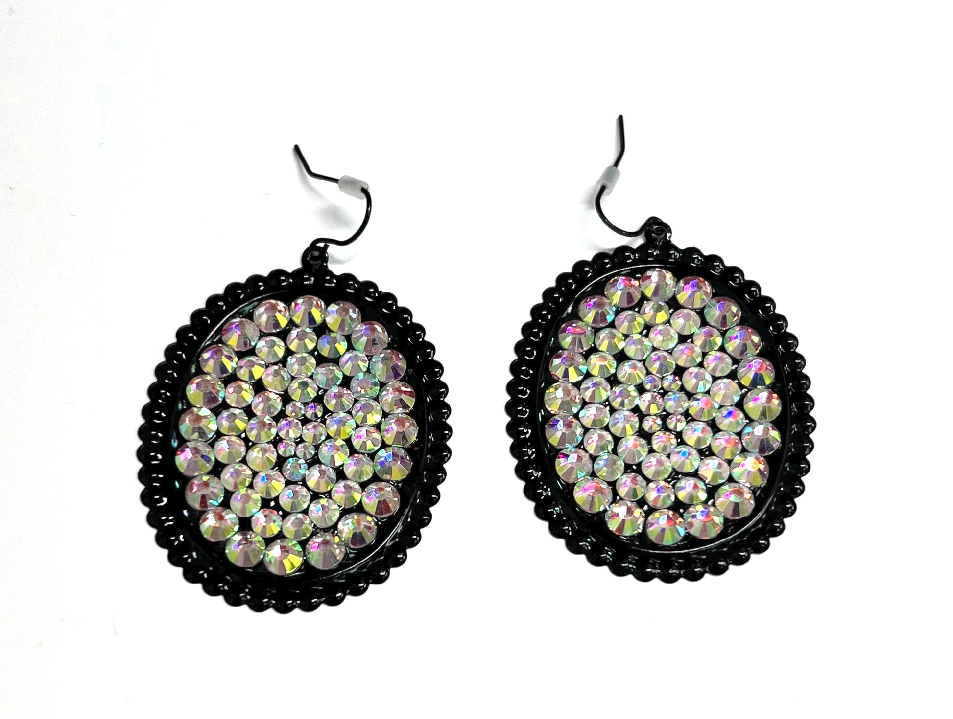Medium Oval Earring With Crystal-Earrings-806 Accessories--The Twisted Chandelier