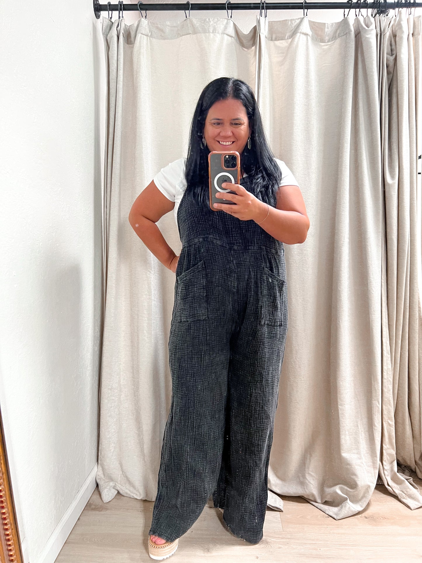 Lavina Mineral Wash Gauze Overall With Pockets-Romper-Heyson-8/29/23-The Twisted Chandelier