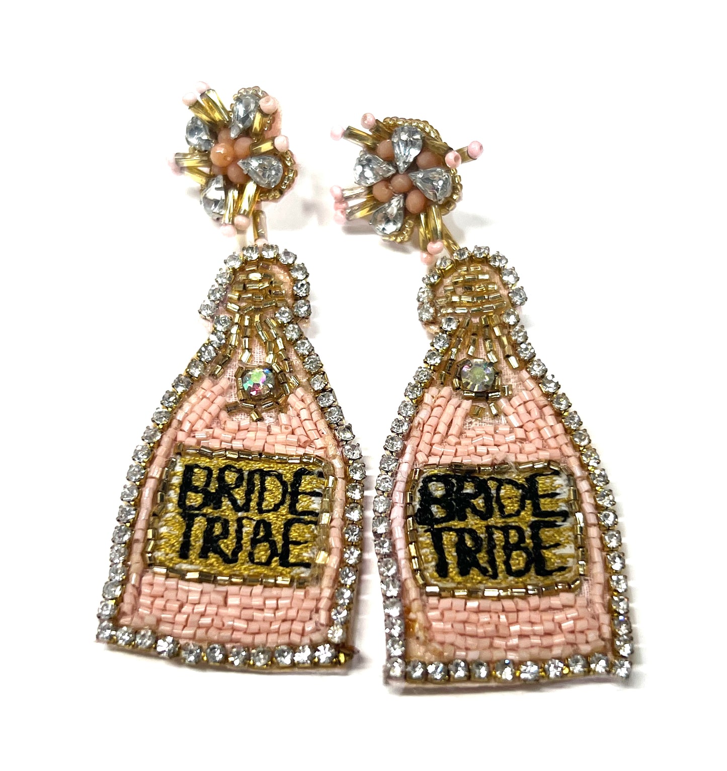 Bride Tribe Bottle Seed Bead Earrings-Earrings-Kenze Pannee-04/25-The Twisted Chandelier