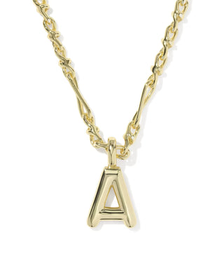Kendra Scott Bubble Letter A Pendant Necklace Gold