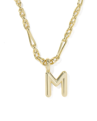 Kendra Scott Bubble Letter M Pendant Necklace Gold