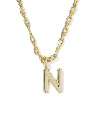 Kendra Scott Bubble Letter N Pendant Necklace Gold