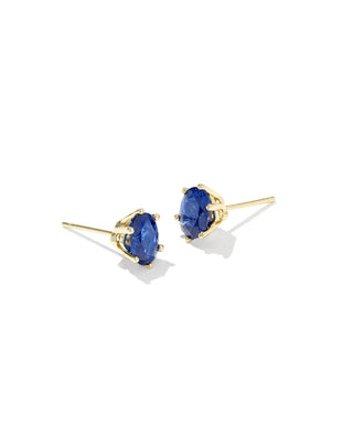 Kendra Scott Cailin Crystal Stud Earrings Gold Blue Violet Crystal