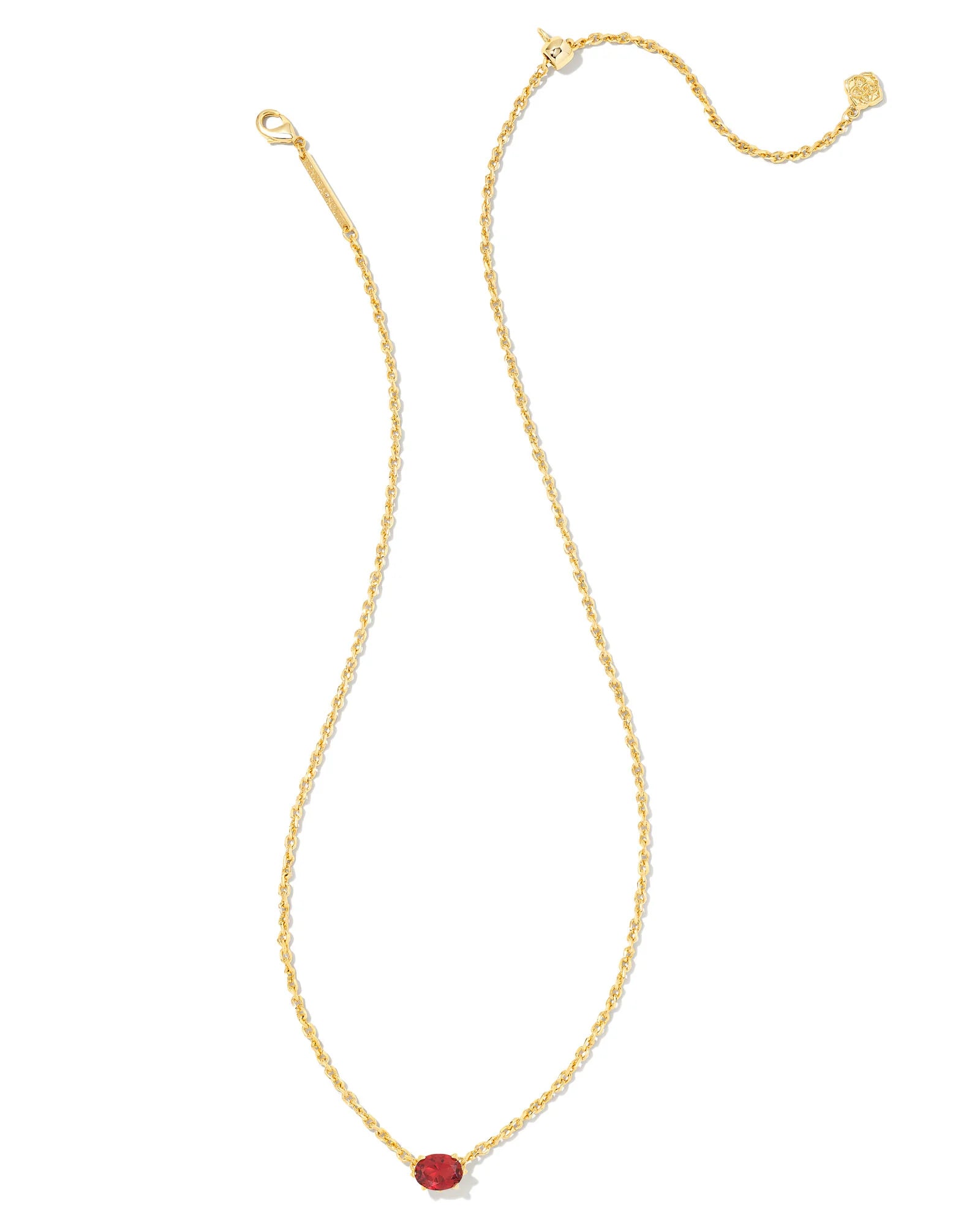 Kendra Scott Cailin Crystal Pendant Necklace Gold Burgundy Crystal-Necklaces-Kendra Scott-N1941GLD-The Twisted Chandelier