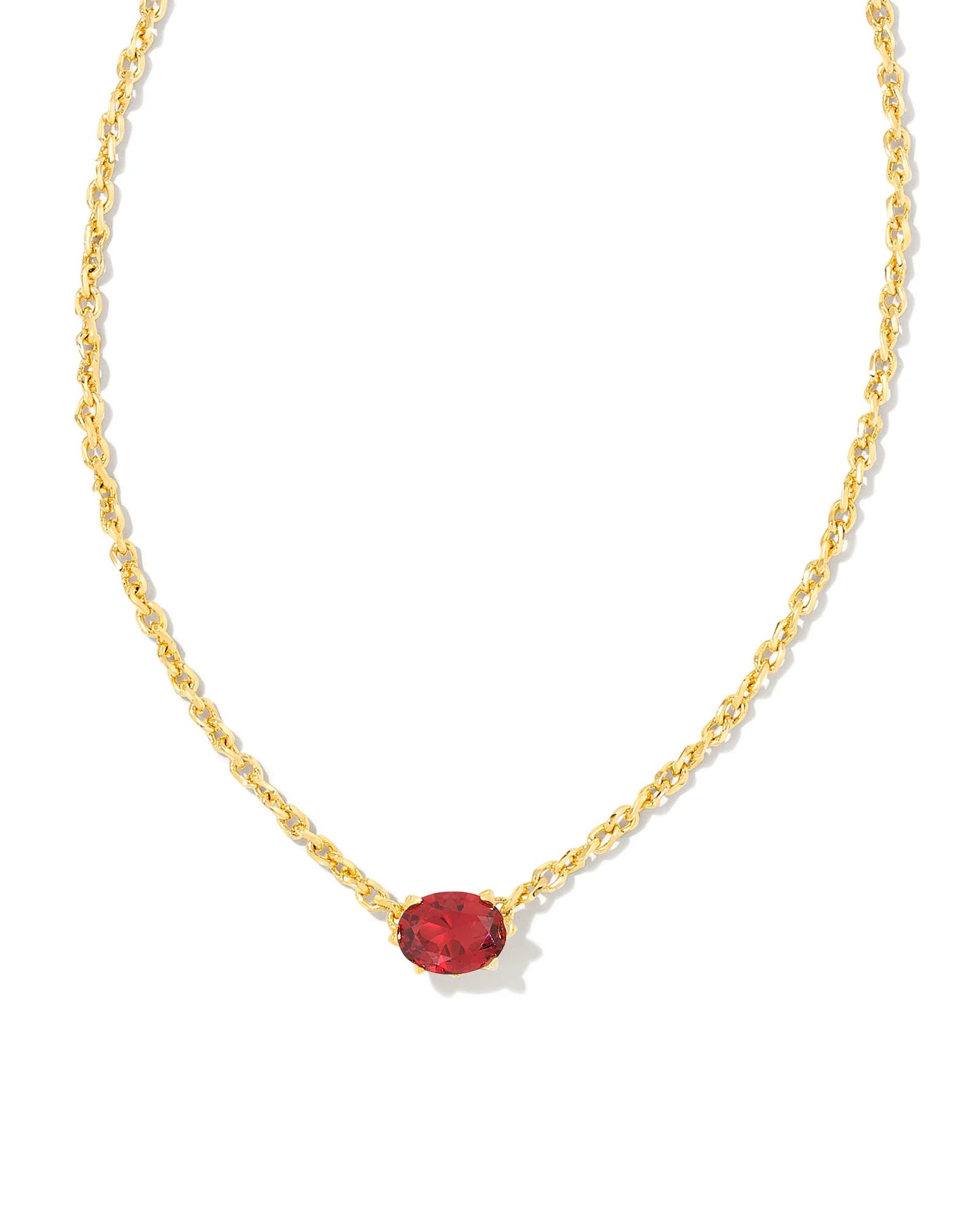 Kendra Scott Cailin Crystal Pendant Necklace Gold Burgundy Crystal-Necklaces-Kendra Scott-N1941GLD-The Twisted Chandelier