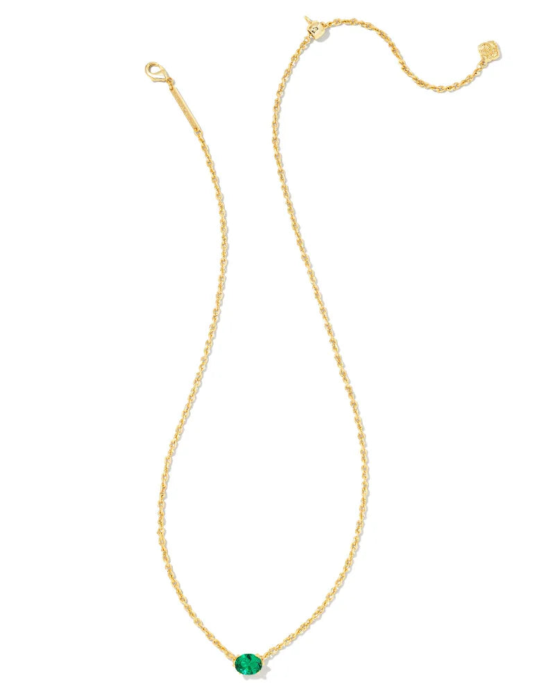 Kendra Scott Cailin Crystal Pendant Necklace Gold Green Crystal-Necklaces-Kendra Scott-N1941GLD-The Twisted Chandelier