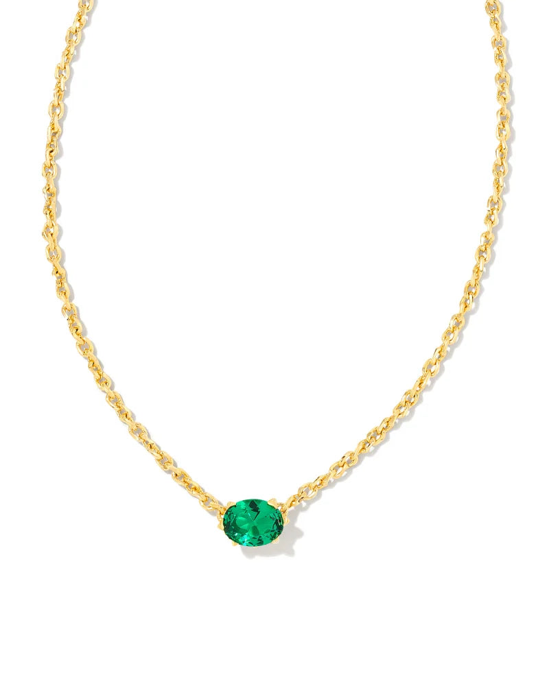 Kendra Scott Cailin Crystal Pendant Necklace Gold Green Crystal-Necklaces-Kendra Scott-N1941GLD-The Twisted Chandelier