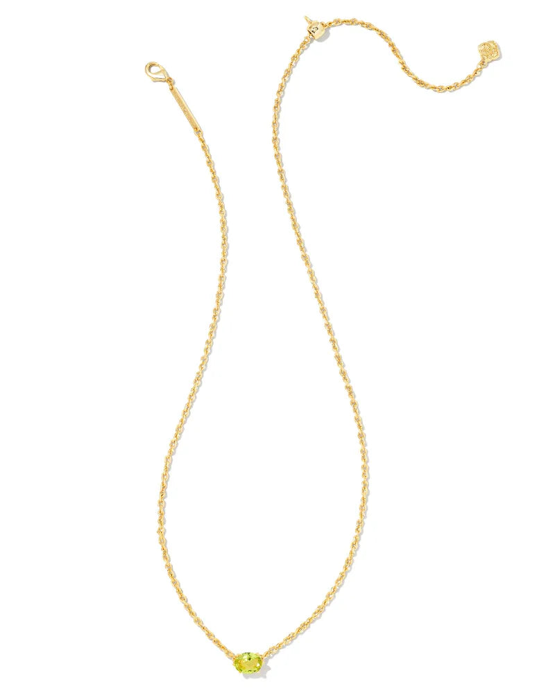 Kendra Scott Cailin Crystal Pendant Necklace Gold Peridot Crystal-Necklaces-Kendra Scott-N1941GLD-The Twisted Chandelier