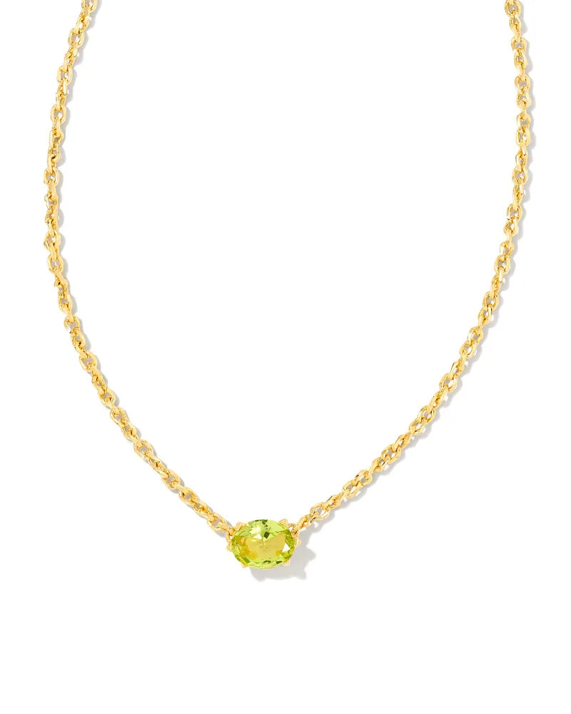 Kendra Scott Cailin Crystal Pendant Necklace Gold Peridot Crystal-Necklaces-Kendra Scott-N1941GLD-The Twisted Chandelier