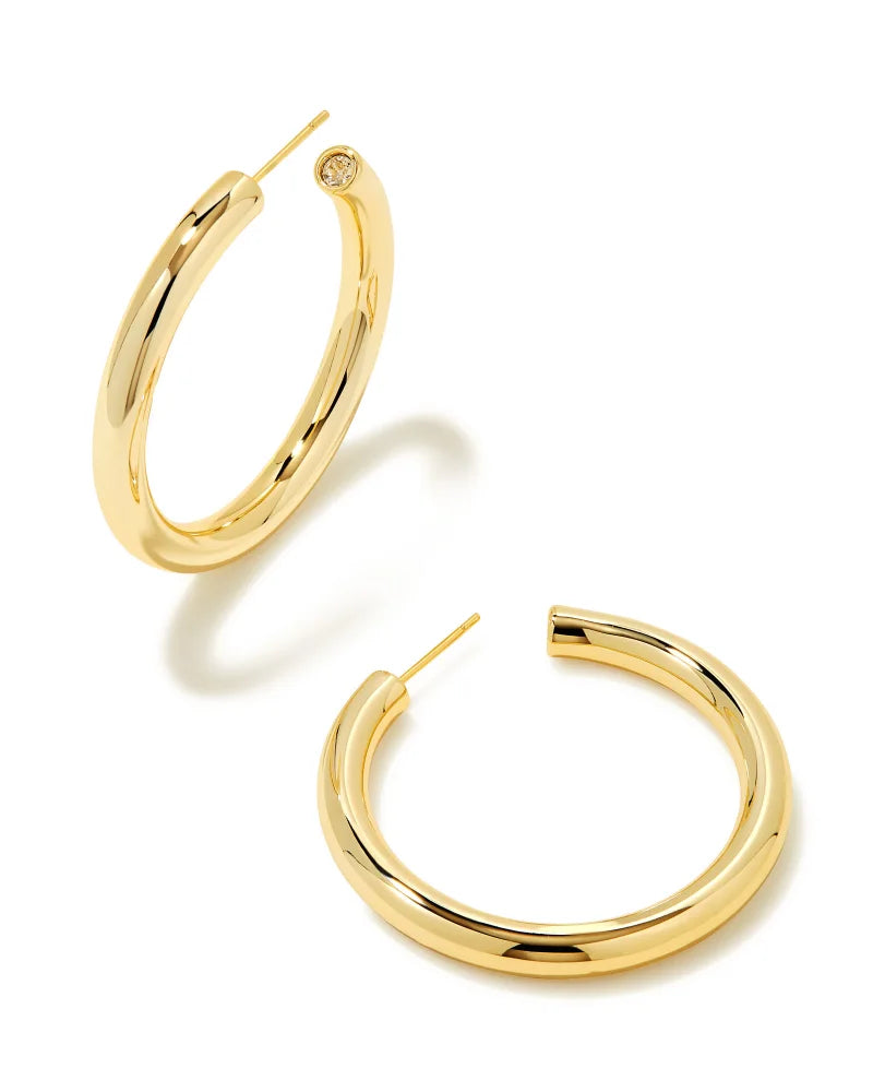 Kendra Scott Colette Large Hoop Earrings Gold-Earrings-Kendra Scott-E00108GLD-The Twisted Chandelier