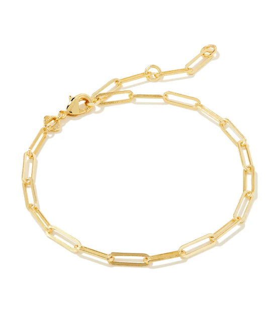 Kendra Scott Courtney Paperclip Bracelet Gold-Bracelets-Kendra Scott-B00049GLD-The Twisted Chandelier