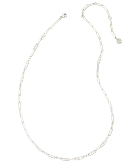 Kendra Scott Courtney Paperclip Necklace Silver-Necklaces-Kendra Scott-N00185RHD-The Twisted Chandelier