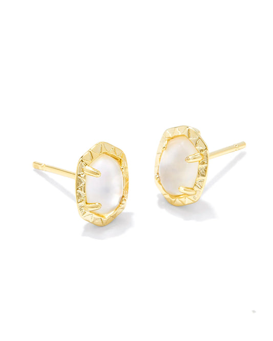 Kendra Scott Daphne Stud Earrings Gold Ivory Mother of Pearl-Earrings-Kendra Scott-E00406GLD-The Twisted Chandelier