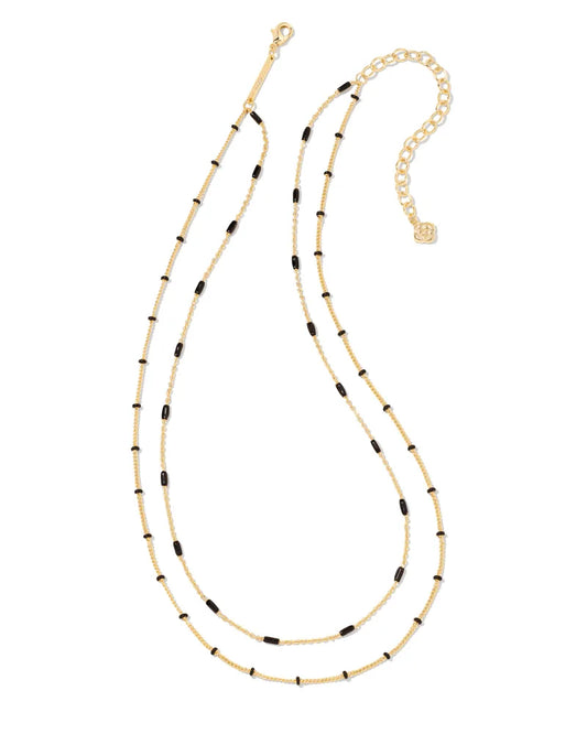 Kendra Scott Dottie Multi Strand Necklace Gold Black-Necklaces-Kendra Scott-N00239GLD-The Twisted Chandelier