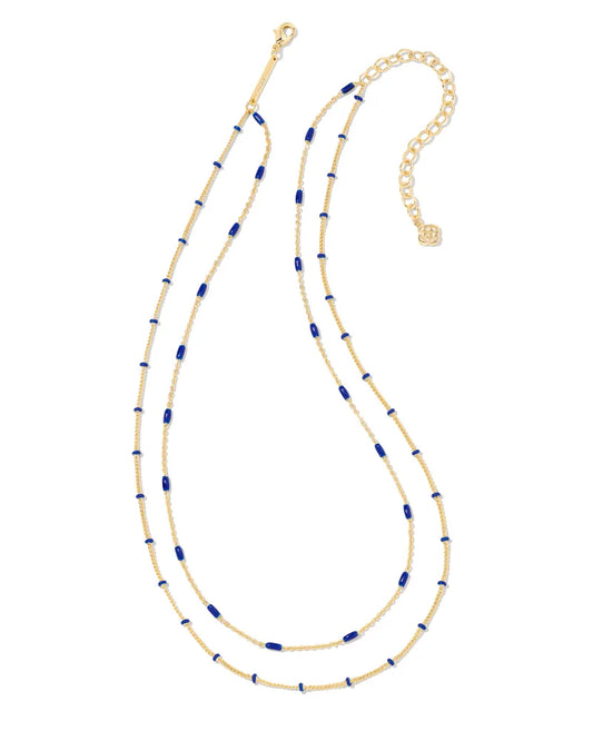 Kendra Scott Dottie Multi Strand Necklace Gold Cobalt-Necklaces-Kendra Scott-N00239GLD-The Twisted Chandelier