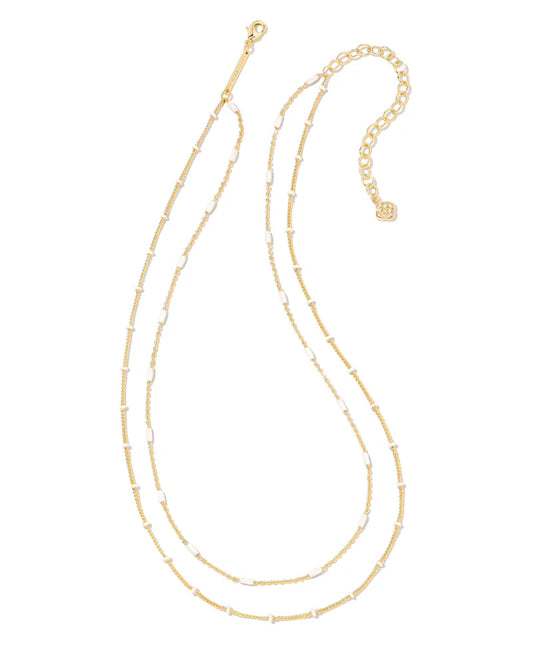 Kendra Scott Dottie Multi Strand Necklace Gold White-Necklaces-Kendra Scott-N00239GLD-The Twisted Chandelier