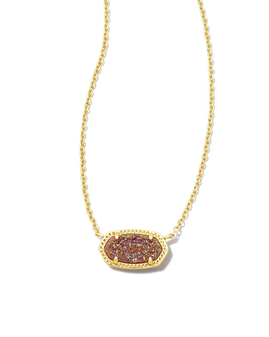 Kendra Scott Elisa Pendant Necklace Gold Spice Drusy-Necklaces-Kendra Scott-N5067GLD-The Twisted Chandelier