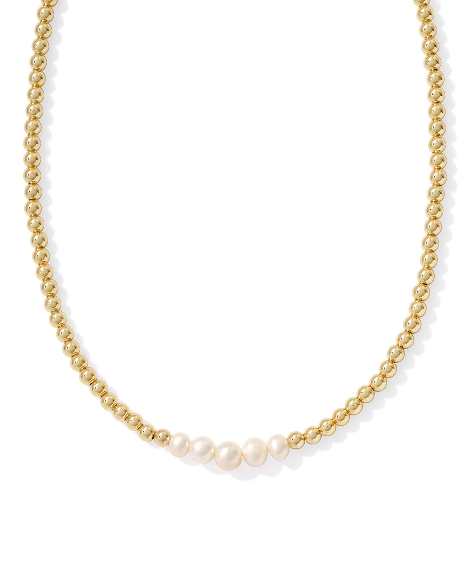 Kendra Scott Eve Beaded Strand Necklace Gold White Pearl-Necklaces-Kendra Scott-CR 07/31/24, FD 07/31/24, N00715GLD-The Twisted Chandelier