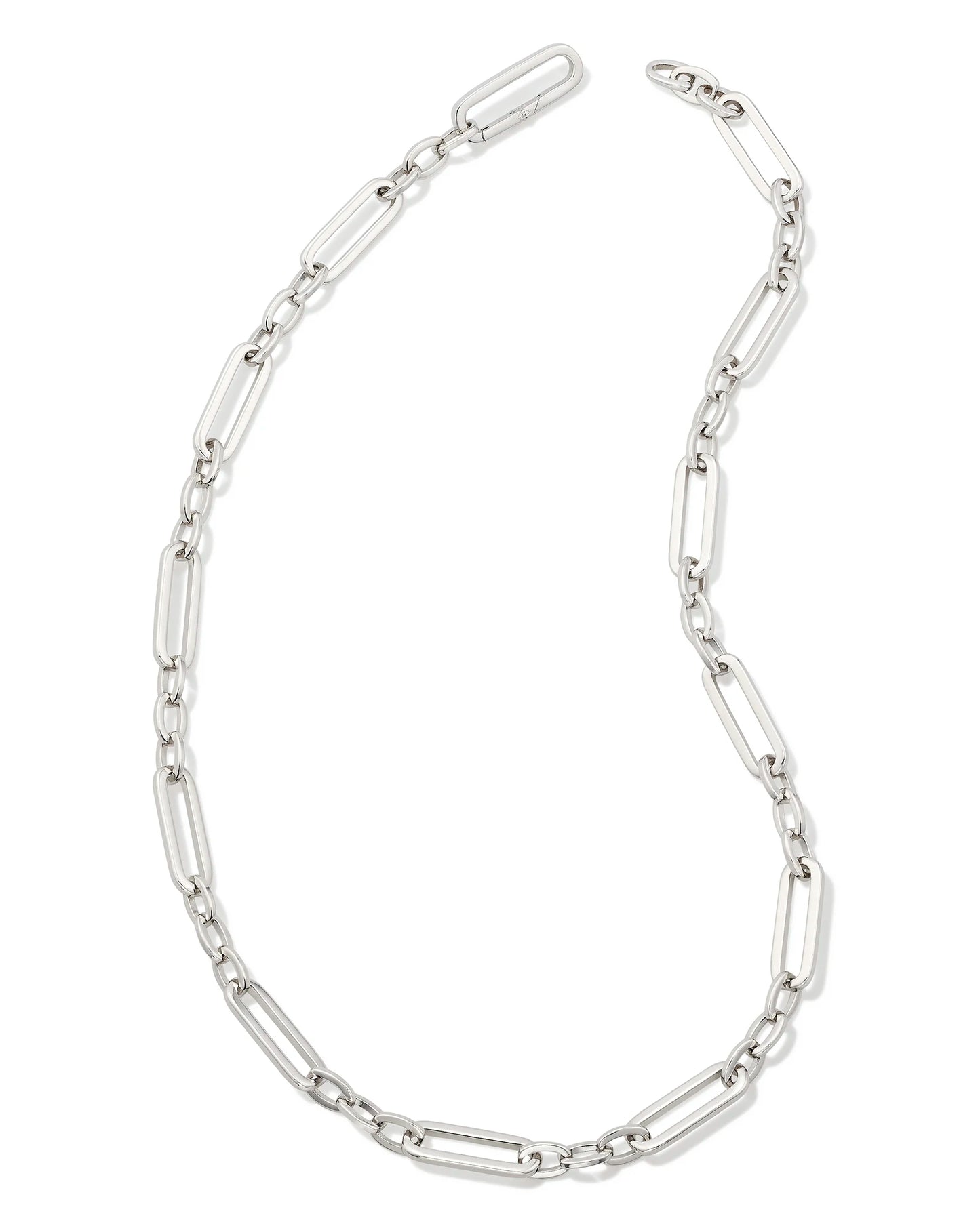 Kendra Scott Heather Link and Chain Necklace Silver-Necklaces-Kendra Scott-N00227RHD-The Twisted Chandelier