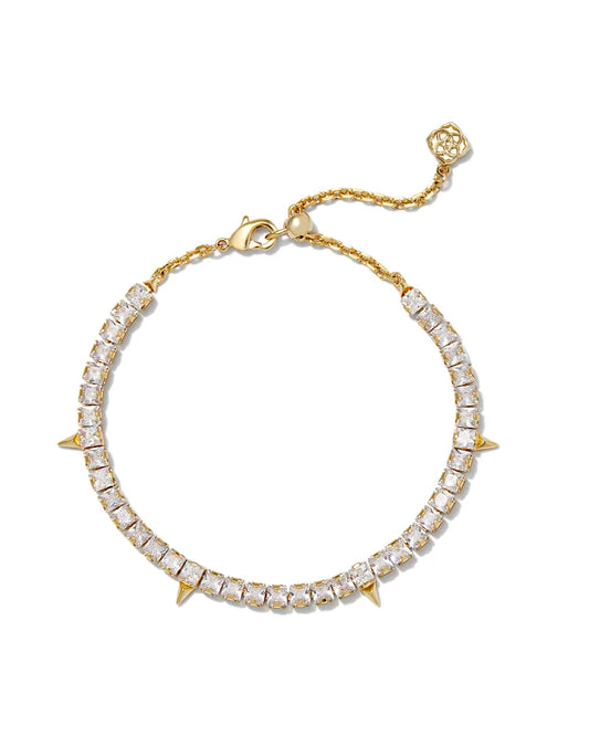 Kendra Scott Jacqueline Tennis Bracelet Gold White Crystal-Bracelets-Kendra Scott-B00164GLD-The Twisted Chandelier