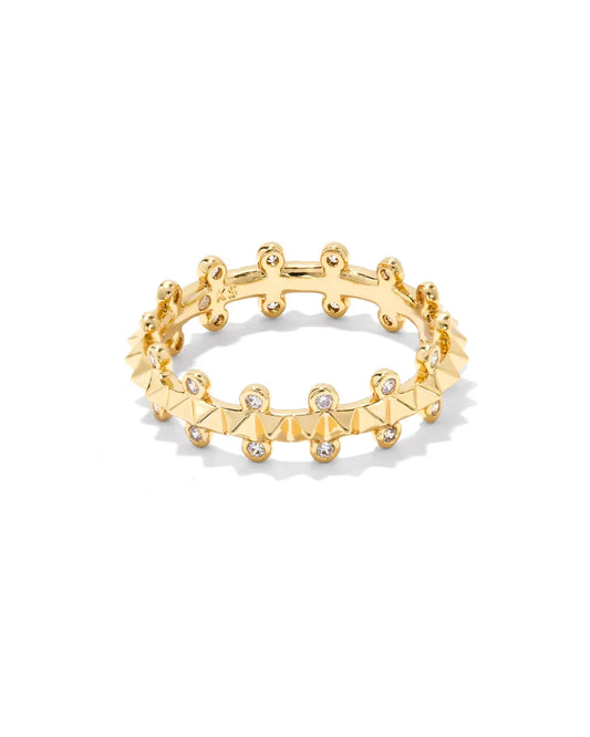 Kendra Scott Jada Band Ring Gold White Crystal 8-Rings-Kendra Scott-R00069GLD-The Twisted Chandelier