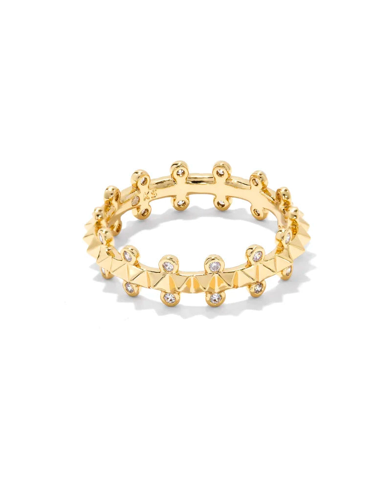 Kendra Scott Jada Band Ring Gold White Crystal 9-Rings-Kendra Scott-R00069GLD-The Twisted Chandelier