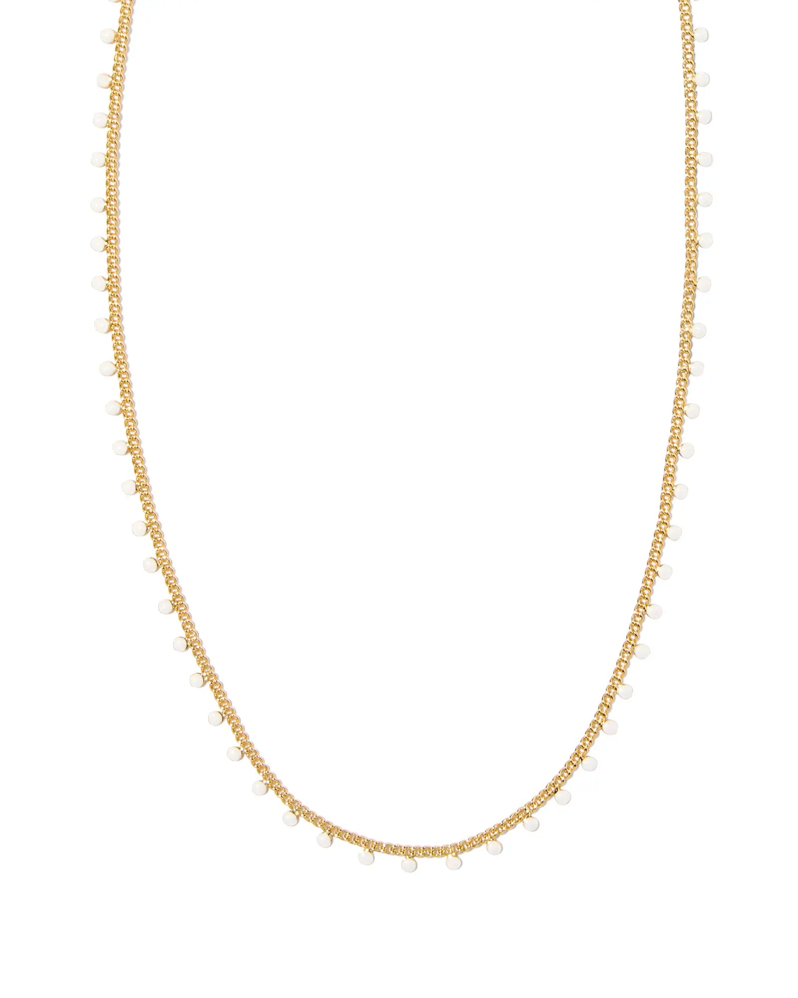 Kendra Scott Kelsey Strand Necklace Gold White Enamel-Earrings-Kendra Scott-FD 06/18/24, N00668GLD-The Twisted Chandelier