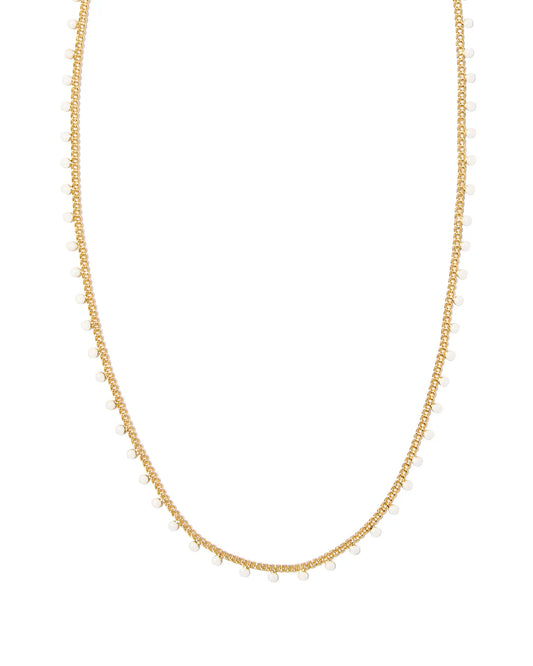 Kendra Scott Kelsey Strand Necklace Gold White Enamel-Earrings-Kendra Scott-FD 06/18/24, N00668GLD-The Twisted Chandelier