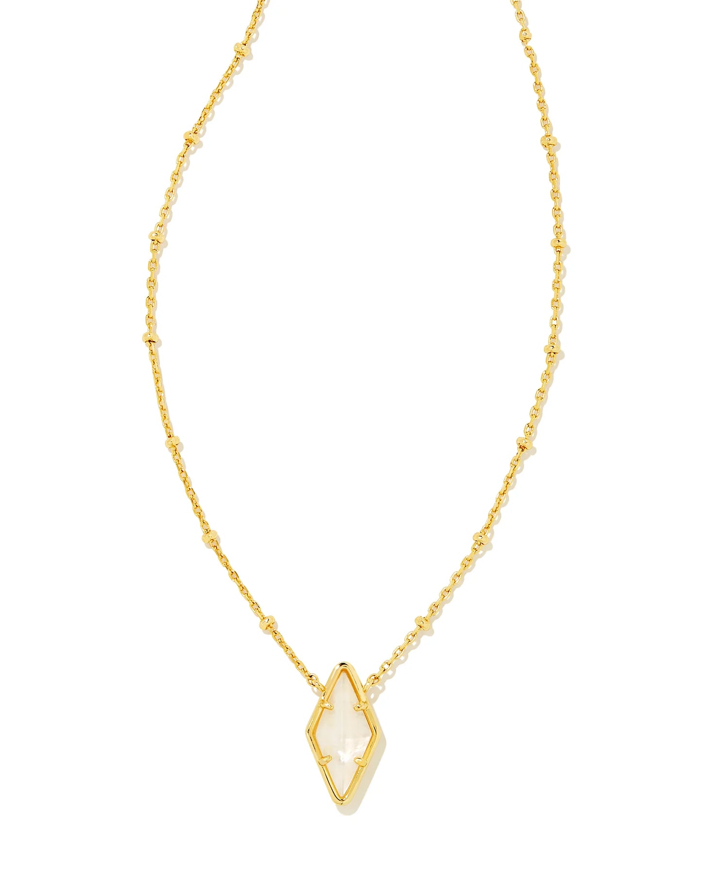 Kendra Scott Kinsley Short Pendant Necklace Gold Ivory Mother of Pearl-Necklaces-Kendra Scott-N00329GLD-The Twisted Chandelier