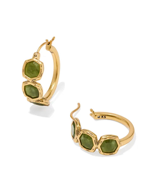 Kendra Scott Maura Hoop Earrings Gold Sage Serpentine-Earrings-Kendra Scott-CR 09/05/24, E00574GLD, FD 09/10/24-The Twisted Chandelier