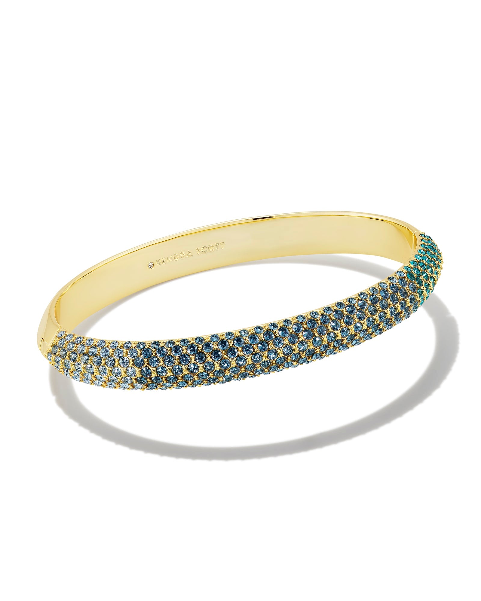 Kendra Scott Mikki Pave Bangle Bracelet Gold Green Blue Ombre CZ M/L-Bracelets-Kendra Scott-B00120GLD-The Twisted Chandelier
