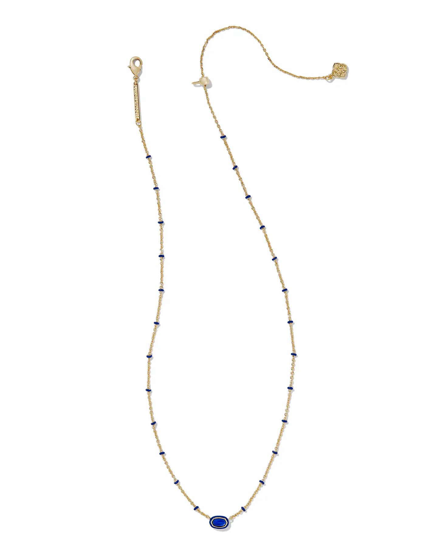 Kendra Scott Mini Elisa Enamel Frame Short Pendant Necklace Gold Cobalt Illusion-Necklaces-Kendra Scott-CR 07/31/24, FD 07/31/24, gameday, N00720GLD-The Twisted Chandelier