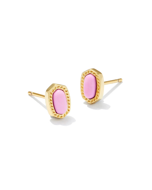 Kendra Scott Mini Ellie Stud Earrings Gold Fuschia Magnesite-Earrings-Kendra Scott-E00416GLD-The Twisted Chandelier