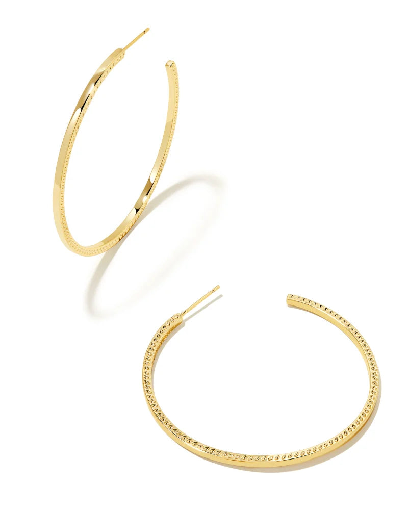 Kendra Scott Sylvie Large Hoop Earrings Gold-Earrings-Kendra Scott-E00119GLD-The Twisted Chandelier