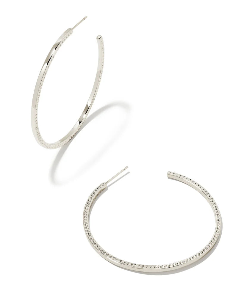 Kendra Scott Sylvie Large Hoop Earrings Silver-Earrings-Kendra Scott-E00119RHD-The Twisted Chandelier