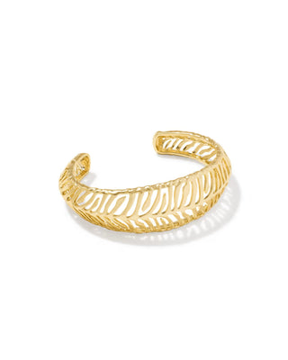 Kendra Scott Tiger Striped Mikki Cuff Bracelet Gold M/L