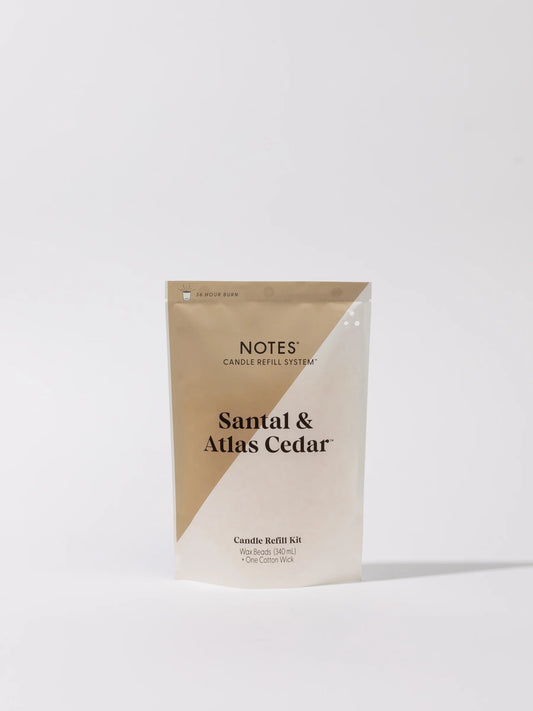 NOTES® Sustainable Candle Refill Kit - Sandal & Atlas-Candles-Notes Candles--The Twisted Chandelier