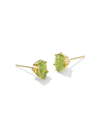 Kendra Scott Cailin Crystal Stud Earrings Gold Green Peridot Crystal