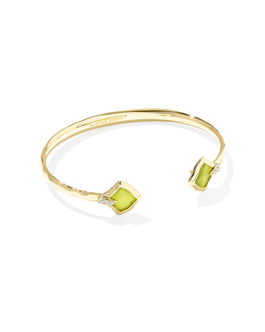 Kendra Scott Joelle Small Drop Earrings Gold Chartreuse Green Mother Of Pearl-Earrings-Kendra Scott-E00801GLD-The Twisted Chandelier