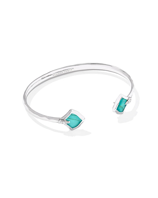 Kendra Scott Joelle Small Drop Earrings Silver Bright Aqua Illusion-Earrings-Kendra Scott-E00801RHD-The Twisted Chandelier