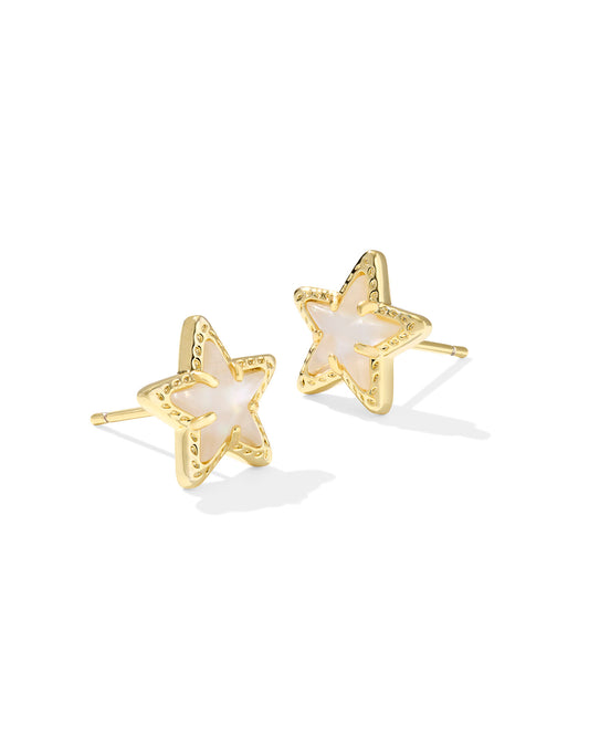 Kendra Scott Cassidy Stud Earrings Gold Ivory Mother Of Pearl-Earrings-Kendra Scott-E00792GLD-The Twisted Chandelier
