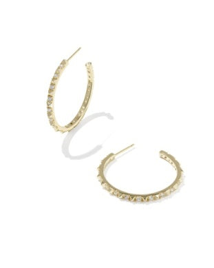 Kendra Scott Fate Hoop Earrings Gold White CZ-Earrings-Kendra Scott-HOLIDAY2026 KS-The Twisted Chandelier