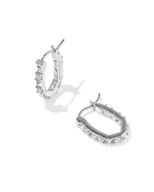 Kendra Scott Fate Huggie Earrings Silver White CZ-Earrings-Kendra Scott-HOLIDAY2026 KS-The Twisted Chandelier